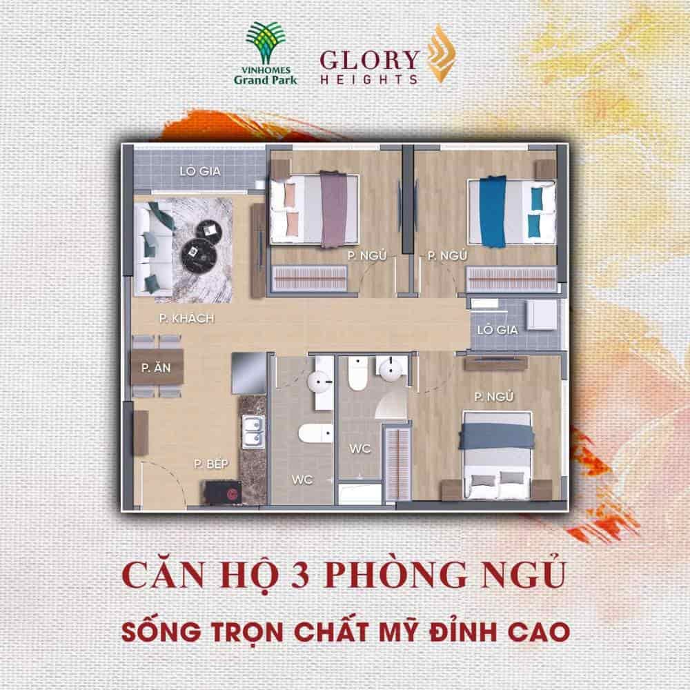 Vinhome Grand Park căn hộ 3pn, 81m2 còn 4.1 tỷ, vay 70% miễn gốc, lãi, phạt 48 tháng