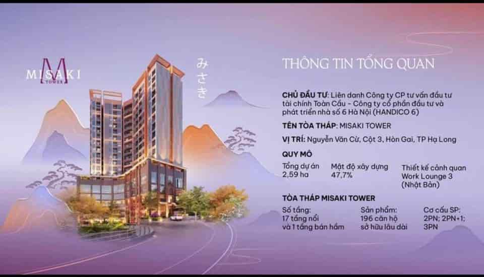 Mở bán 5 suất ngoại giao chung cư view Vịnh Hạ Long, toà tháp MiSaKi đồi ngân hàng Hạ Long.