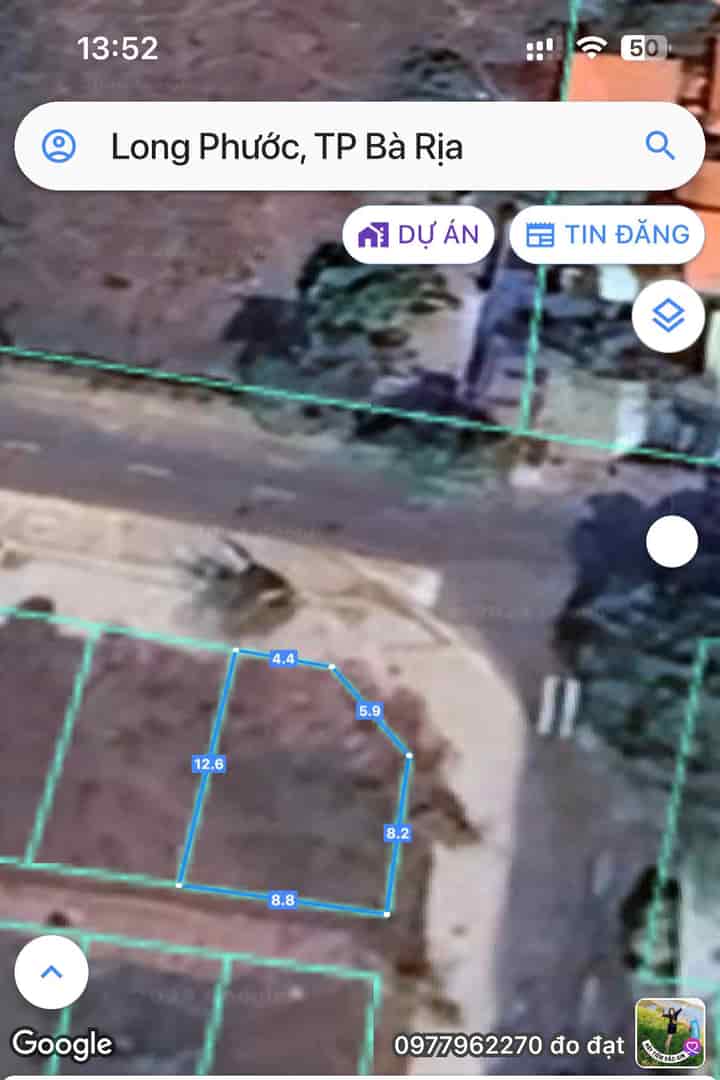 Lô gốc 3 mặt tiền gần hương lộ 8 xã Long Phước, Tp Bà Rịa, tỉnh Bà rịa Vũng tàu.