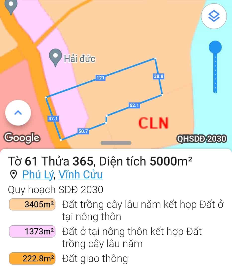 Đất chính chủ, giá tốt, vị trí đẹp tại xã Phú Lý, Huyện Vĩnh Cửu, Tỉnh Đồng Nai