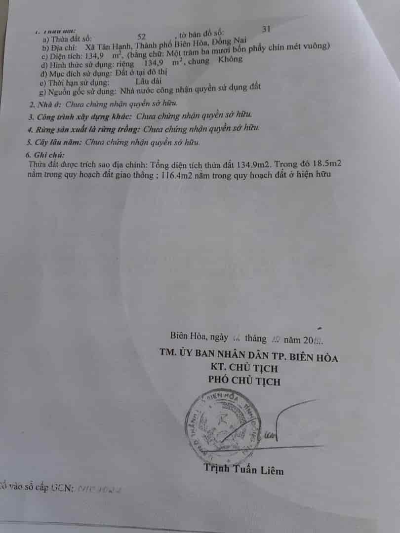 Chính chủ cần bán nhanh căn nhà mặt tiền đường Bùi Hữu Nghĩa, P. Tân Hạnh, TP Biên Hòa, Đồng Nai