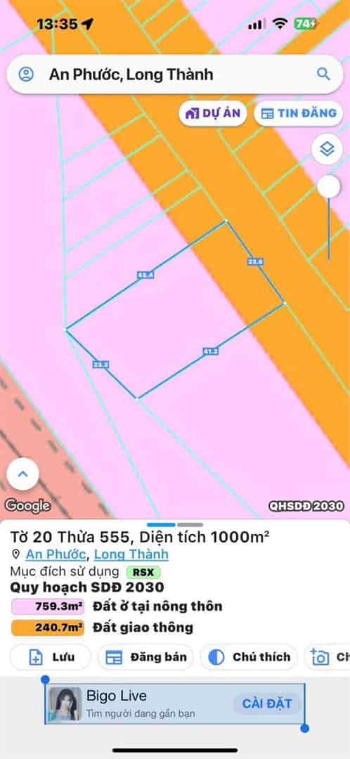 Đất chính chủ, cần bán lô đất mặt tiền đường Lô Hổ, An Phước, Long Thành, Đồng Nai