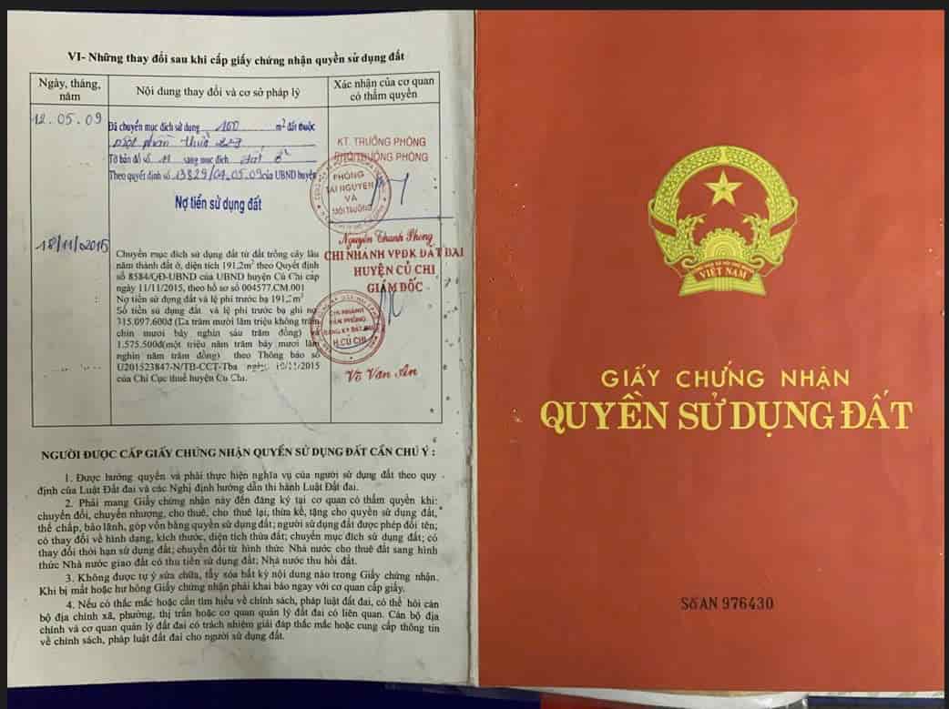 Đất đẹp, giá tốt, chính chủ bán nhanh đất tại đường Tỉnh lộ 8, Xã Phước Vĩnh An, Củ Chi, HCM