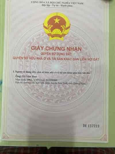 Chính chủ cần bán nhanh lô đất tại 123 Võ Nguyên Giáp, xã Tịnh Hà, huyện Sơn Tịnh, Quảng Ngãi