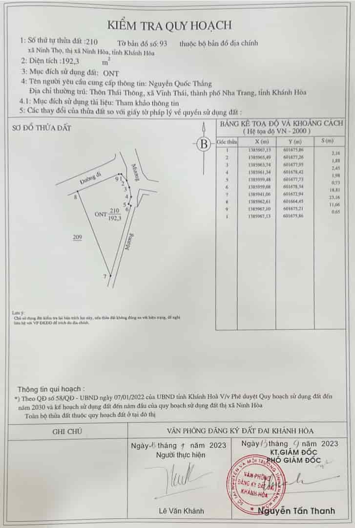 Đất đẹp, chính chủ cần bán lô đất vị trí đẹp tại Bình Sơn, Ninh Thọ, Ninh Hoà, Khánh Hoà