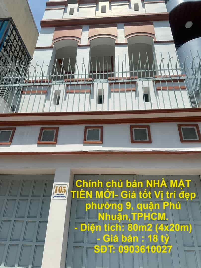 Chính chủ bán nhà mặt tiền mới, giá tốt vị trí đẹp phường 9, quận Phú Nhuận,TPHCM.