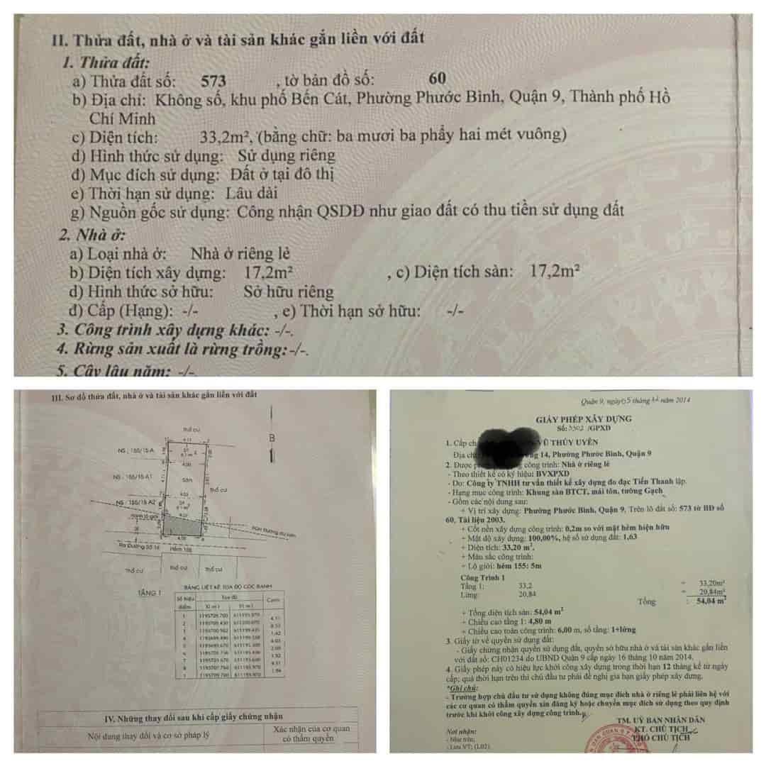 Chính chủ cần bán nhà số 14, P. Phước Bình, TP Thủ Đức