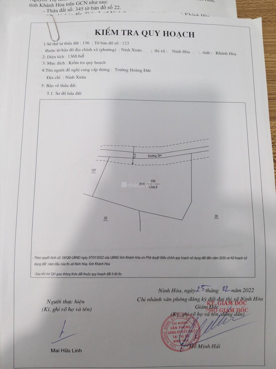 Bán lô đất Ninh Xuân, Ninh Hòa, giá chỉ 2tr2/m2 giá đầu tư ngang 44m