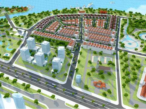Phối cảnh khu đô thị An Thới - Anthoi Riverside Cần Thơ nhìn từ trên cao ven sông